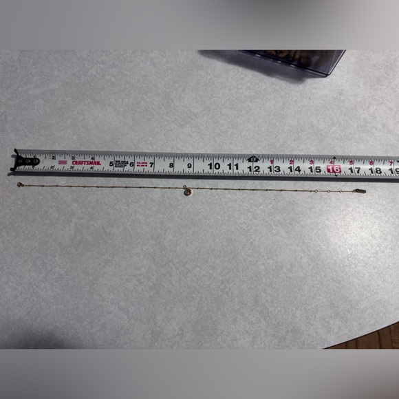 Gold Necklace with Pink Gemstone Pendant, October birthstone - Picture 7 of 8